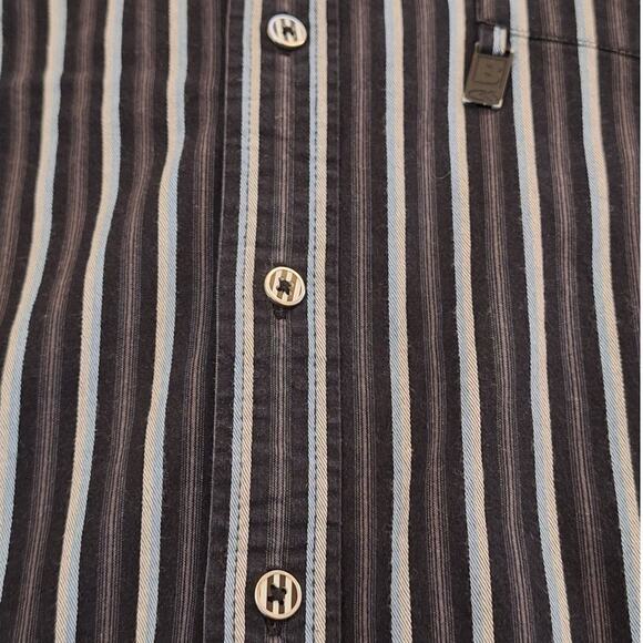 Bonfire Snowboarding Company Shirt Men's Large Striped Cotton Twill Sportswear - Picture 5 of 9